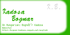 kadosa bognar business card